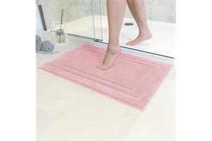 ‎DECOMIRA Decomira Badematte rutschfest | Als Badteppich Set kombinierbar | WC-Teppich Badezimmer-Teppich Bad-Vorleger waschbar | Duschvorleger waschbar Bad-Garnitur | Rosa - 50x80 cm
