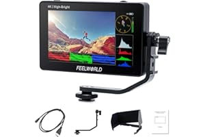FEELWORLD F6 PLUSX 5.5 Inch 1600nit High Bright DSLR Camera Field Touch Screen Monitor with HDR 3D Lut Small Full HD 1920 x 1080 IPS Video Peaking Focus Assist 4K HDMI