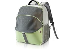PETCUTE Mochila Perro Pequeños Bolsa para Transportar Gatos Mochila Mascotas Transpirable Viaje Mochila para Llevar Perros Gato Verde