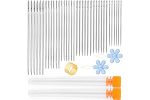 Benlay 36 Pièces 6 Tailles aiguille à coudre, aiguilles à coudre à la main avec dé à coudre et enfileur pour tricot, broderie, couture et autres travaux manuels de tricot