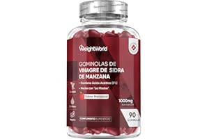 WEIGHTWORLD Gominolas Keto de Vinagre de Sidra de Manzana 1000mg - 90 Gominolas con la Madre y Vitamina C - Sabor Natural a Manzana, con Ácido Acético, Remolacha, Vitaminas Grupo B, Vegano - Sin Filtrar, Sin OGM