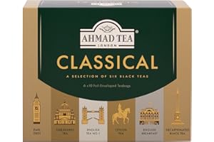 Ahmad Tea Gifts | Classical Black Tea Selection Pack | Black tea, Decaf Tea | Perfect tea gift | 60 Teabag Sachets | 6 Flavours