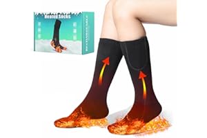 LOTTBUTY Beheizbare Socken,5V/5000mAh Beheizte Socken Herren Damen Fußwärmer Heizsocken mit 4 Einstellbarer Temperatur,Fusswärmer Elektrisch Warme Socken für Winter Outdoor Camping Angeln Wandern