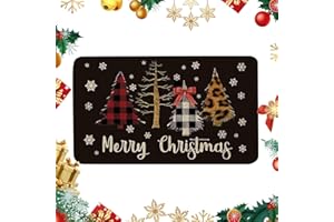 SATISKID Świąteczna wycieraczka do wnętrz, można prać w pralce, wycieraczka z napisem "Merry Christmas", antypoślizgowa mata pod drzwi wejściowe, dywan Mikołaja, choinka mata podłogowa do wewnątrz, na Boże