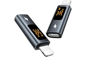 GIANAC Adattatore USB C a Lightning con display a LED (2 Pezzi) 36W Adattatore Lightning USB C Ricarica Rapida Compatibile con iPhone 14 13 12 11 Pro Max,Non adatto per OTG/Audio