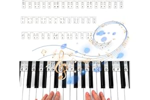 ICELSA 1 Set Extraíbles Pegatinas Teclado Piano de Silicona, Pegatinas Teclado Piano 88 Teclas Etiquetas de Notas de Teclado para Principiantes y Niños para Aprender Piano
