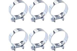 YYIGVMO 6 Pezzi 27-29 mm Mini Fascette Stringitubo, Fascette per Tubi di Iniezione di Carburante Zincate, Regolabile Fascette Stringitubo, per Tubo del Carburante, Tubo di Scarico