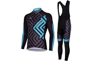 Feilaxleer Ropa Ciclismo Otoño/Invierno/Primavera para Hombre y Mujer - Ciclismo Maillot MTB de Manga Larga y Culotte Pantalones Acolchado 3D