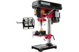 Arebos Bench Drill | Column with Integrated Positioning Laser | 500 W | 13 mm Chuck and vice Included | 5 Speed Settings | 0–45° tilt Angle