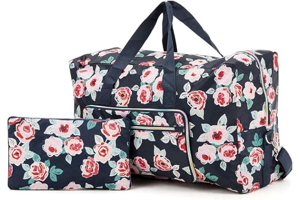 Arxus Grand Sac Fourre-Tout Pliable, Bagage à Porter, avec Bandoulière (Une Rose)