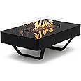 PLANIKA Rio Table Coffee Table with LPG Fire Pit Black Portable Garden Patio