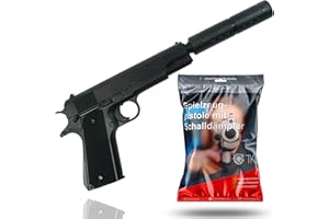 2X Costume Pistolet Adulte 6 mm pour Pistolet Mardi Gras Carnaval comme Agent Secret, Lara Croft, SWAT, Tomb Raider, Police