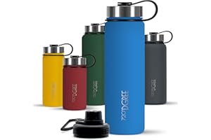 720°DGREE Botella Agua Termo Acero Inoxidable “noLimit“ – 410ml, 530ml, 710ml, 950ml, 1200ml - Sin BPA Free, Antigoteo y Prueba de Fugas - Frasco térmico, Cantimplora Aislada +Cubierta Deportes Gratis