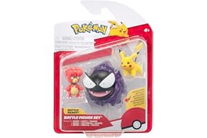Pokémon Paquete de 3 Figuras de Batalla: Cuenta con Pikachu y Magby de 2 Pulgadas y Figuras de Batalla Gastly de 3 Pulgadas