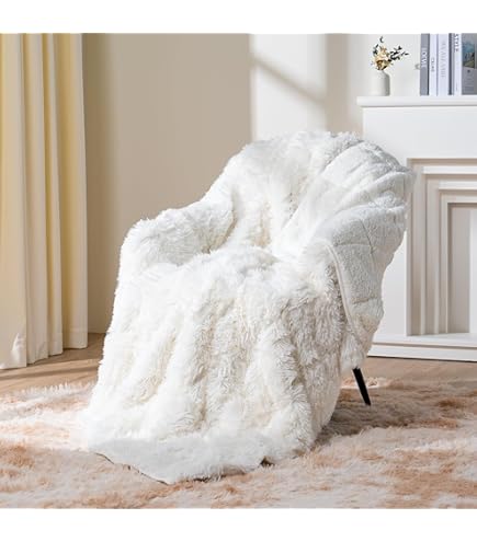 Cute Weighted Blanket Wemore Shaggy Long Fur Faux Fur Weighted