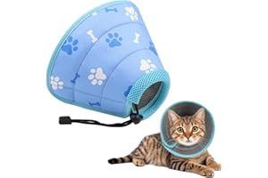 ROYUEXT Halskrause Katze, Verstellbares Halskrausen für Katzen, Faltbarer Halskragen für Katzen nach Operationen und Verletzungen, XS