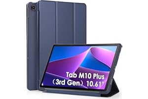 WD&CD Funda para Lenovo 10.61 Pulgadas, Protector Compatible con Tab M10 Plus (3rd Gen), PC+PU Caso Carcasa Case Libro de Cuero con Soporte Función, Azul
