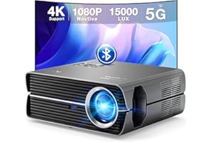 ‎ASAKUKI Beamer 4K heimkino, Mini Beamer Full HD, 1080P 5G WiFi Bluetooth 12000 Lumen Video Projektor Portable Tasche, Beamer LED Handy, Hohe Helligkeit, kompatibel mit Mobiler, Fire Stick, Smartphone, Rd-838