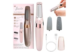 SHEBEEDO Electric Foot File Hard Skin Remover, Callus Remover for Feet & Dead Skin Remover Electric, USB Rechargeable Waterproof Foot Grater with 2 Heads for Dry Cracked Heels, Pedicure Tools Home Care (Pink)
