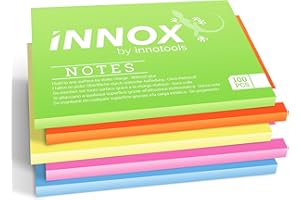 ‎INNOX Elektrostatisch selbstklebende Haftnotiz klein | Für alle Oberflächen - Innovative Sticky Notes ohne Klebstoff von INNOX® | Ideen visualisieren, verschieben, strukturieren | Bunt, 10x7cm, 500 Blatt