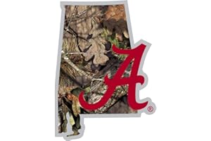Siskiyou Sports NCAA Alabama Crimson Tide State Decal w/Mossy Oak Camo, Green