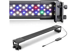 hygger Luce Led per Acquario,Luce per Acquario a Spettro Completo con Monitor LCD,36W 24/7 Illuminazione LED per acquario con 10 Colori, Timer Regolabile per Acquario con Piante da 90-102cm