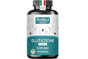 Glutatione Forte Ridotto - L-Glutatione con NAC, Acido Alfa-Lipoico & L-Glicina - Antiossidante, Bioattivo, Ottenuto per Fermentazione - 250 mg per Capsula - 90 Capsule Vegane, Senza Additivi, Raibu