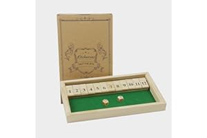 Kitchnexus Juego de mesa de madera para 2 jugadores Shut The Box, juego clásico de dados (verde)