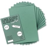 NEUSER PAPIER Carta kraft vintage blu, 50 fogli, formato DIN A5, 120 g/m², 21 x 14,8 cm, carta riciclata 100% ecologica, carta da lettere
