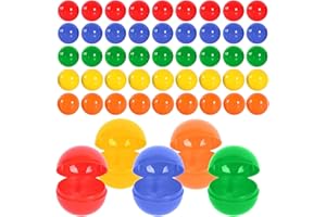 BEGONIA 50 Stück Lotterie Kugeln Bälle zum Öffnen Befüllen, 3cm Lotterie Bälle, Plastikkugeln zum Befüllen, BefüLlen Bunt Bingo Kugeln, BefüLlbare Kugeln Ornament Ohne Zahl, LottobäLle für Partygeschenke