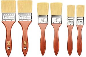 oumuik Pędzel do malowania, płaskie pędzle, zestaw pędzli płaskich, profesjonalne pędzle używane do malowania-6 szt., 25 mm, 38,1 mm, 50,8mm