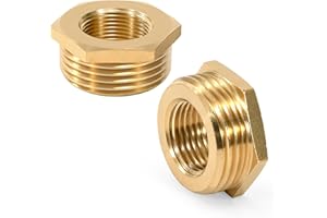 JESUSTREE Riduttore in Ottone Adattatore 1" auf 1/2", Filettatura Maschio a Nipplo Filettato Femmina, Adatto per Acqua Potabile, Raccordo Filettato per Tubi Dell'acqua (2 Pezzi)