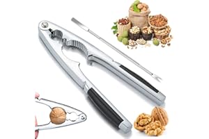 WELLXUNK® Szczypce do orzechów włoskich, narzędzie do krakowania orzechów, narzędzie do usuwania orzechów, dziadek do orzechów z antypoślizgowym uchwytem, metalowe narzędzie do krakersów do wszystkich rodzajów nakrętek, szczypce kuchenne