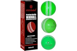 ONEGlobal Premium Windball Soft Cricket Ball | Durable Materials, Realistic Colour Seam, True Bounce & Swing | Wind Ball Cricket Balls for Outdoor & Indoor Practice, Coaching, Garden & Beach Games