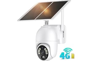 PESAIR 4G LTE Caméra Surveillance Solaire avec Carte Sim Extérieur, 2K HD IP Caméra sans Fil avec Panneau Solaire, Vision Nocturne Coloré et Détection PIR, Imperméable IP66