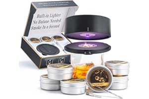 WallEgo Kit per affumicatore whisky da Elettrico 6 Aromi di Legno USB Ricaricabile Affumicatore Cocktail al bevande Idee Regalo Uomo Padre Natale Anniversario