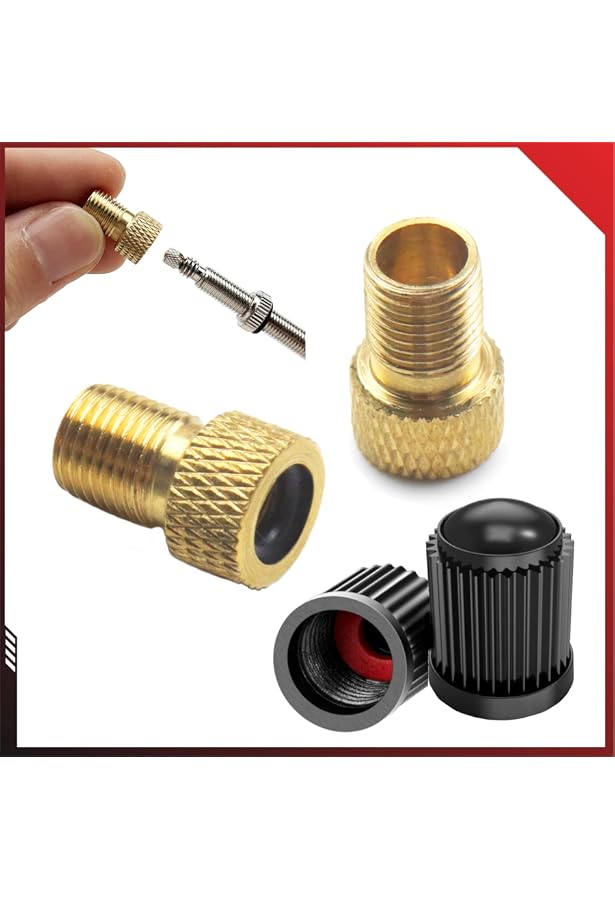 Adaptateur Valve Vélo Presta Vers Schrader - En Laiton, Portable - Pour Gonflage Avec Pompes Standard (Vélo, VTT, Route) - 5