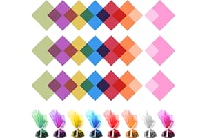 LYTONIX 120 Feuilles Papier Vitrail, 19 cm X 19cm Papier Cellophane Coloré, 8 Couleurs Cellophane Colorée Transparent pour Noël, Saint-Valentin, Diy Crafts, Emballage Bonbon, les Loisirs Créatifs, Décoration