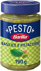 Barilla Pesto Basilico e Pistacchio con Basilico 100% Italiano e Granella di Pistacchio 190 g