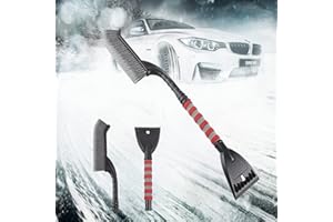 LANKOER Ice Scraper Snow Brush, 2 in 1 Snow Brush and Detachable Ice Scraper with foam handle for Car Truck SUV MPV Windshield Glass Ice Remover