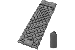 YITAHOME Camping Mat, Ultralight Self Inflating Sleeping Mat with Built-in Pump & Bag, Large Pillow, Portable Camping Mattress Inflatable Waterproof for Outdoor, Camping, Hiking (Dark Grey)