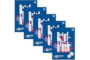 ‎STAUFEN Staufen Style Briefblock - 5 Blöcke je 50 Blatt Briefpapier, DIN A4, 70 g/m², blanko, geleimt