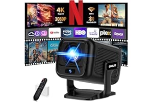 COOLID [App Intégrée] Vidéoprojecteur avec WiFi 6 y BT 5.4,1080P Full HD Mini Projecteur Video, Projecteur Portable avec Autofocus et Correction Trapézoïdale Automatique,180° Rotation HDMI/TV Stick/USB Noir
