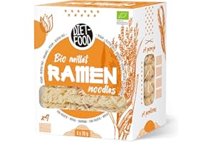 DIET-FOOD Bio Ramen makaron prosa, bez glutenu, wegetariański i wegański, do kontaktu z żywnością, bez tłuszczu, soi, bezglutenowy, rozpuszczalny w wodzie, makaron dietetyczny, niska zawartość kalorii, 280 g