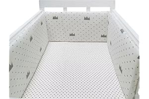 GYCF Parachoques de Cuna para Bebés Transpirable Chichonera Protector Cuna Chichonera de Cama para Proteger Bebe y Decorar la Cuna Protector de Cubierta Transpirable,A14,300x30CM