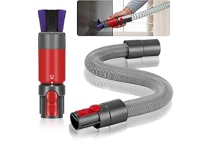 ETIEVORT Dyson Staubsauger Zubehör Set: 2 Stück Rückstandsloser Staubpinsel, Flexibler Schlauch, Hundebürsten Aufsatz für Dyson V7 bis V15, Abstauben