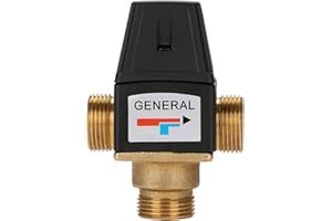 YUMILI Thermostat Water Mixing Valve, 3-Way Thermostat Mixing Valve Made of Brass with External Thread DN20 for Solar Water Heaters Solar Water Heater Valves or Suitable for Underfloor Heating