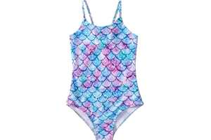 Xumplo Girls Swimming Costume One Piece Swimsuit Kids Bathing Suit Mermaid Swimwear Age 2-12 Years