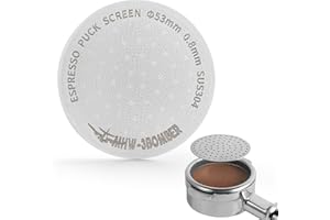 MHW-3BOMBER 54mm Puck Screen, Espresso Metal Coffee Filter Reusable Espresso Filters for 53.35mm/54mm Portafilter Basket 0.8mm Thickness, Coffee Accessories for Home Barista Model: FG5591M-OS