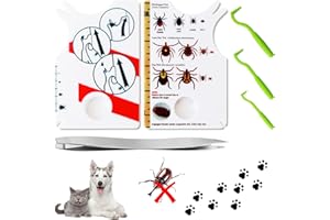 PARASTAR 6 Pezzi Pinza per Zecche,Scheda per Zecche con Lente d'Ingrandimento,Pinze per La Rimozione delle Zecche per Le Zecche,Pinzetta per Rimozione Zecche per Cani, Gatti e Persone